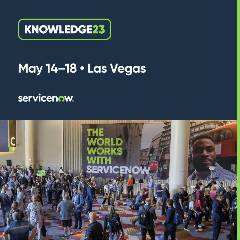 How do you unlock opportunities in uncertain times? The answers at Knowledge. And we’re excited to join forces with ServiceNow as a Advanced Platform Partner this year at Knowledge, taking place May 14–18 in Las Vegas. It’s the place where changemakers come together, connections are born, and new ideas come to life.